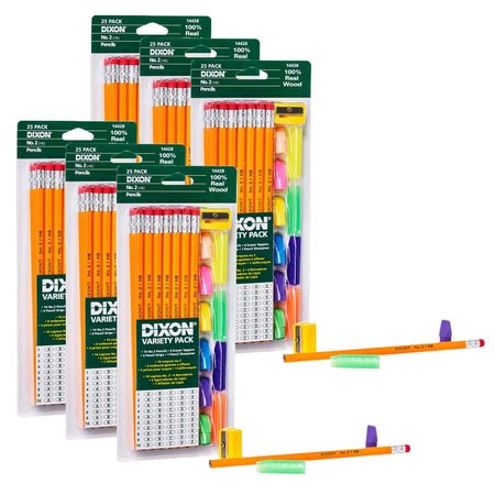 DIXON TICONDEROGA Variety Pack, #2 Pencils, Erasers, Pencil Grips Set, PK6, 6PK 14428